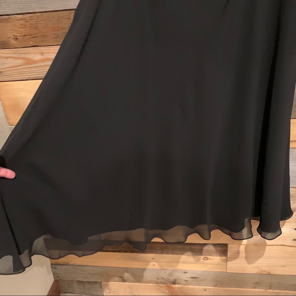 Carmen Marc Valvo Black Formal Knee Length Spaghetti Strap Gown - Plus Size - Picture 2 of 12